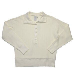 NWT Negative Underwear Waffle Knit Pullover in Cream Henley Thermal Shirt XS